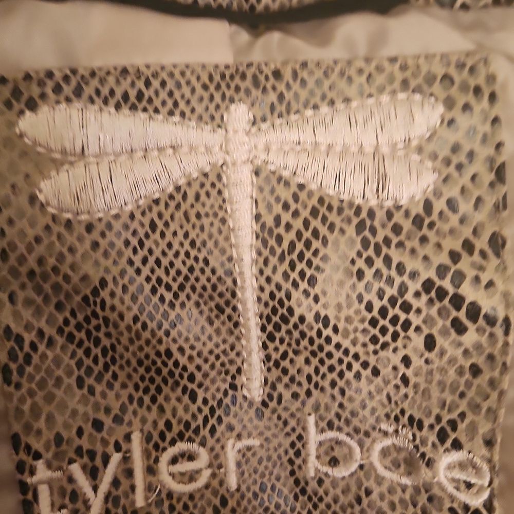 Tyler Boe Tan Python-Print Puffer Bomber Jacket S… - image 3